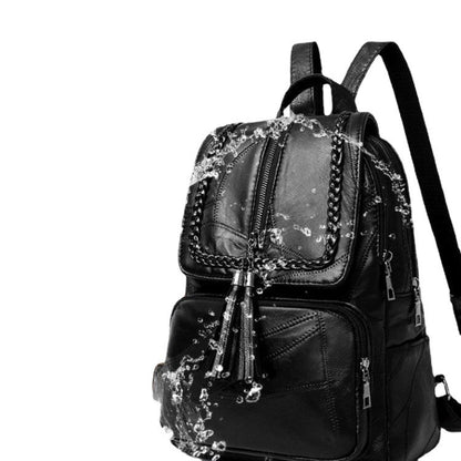 fringed backpack womens pu backpack leisure fan student backpack