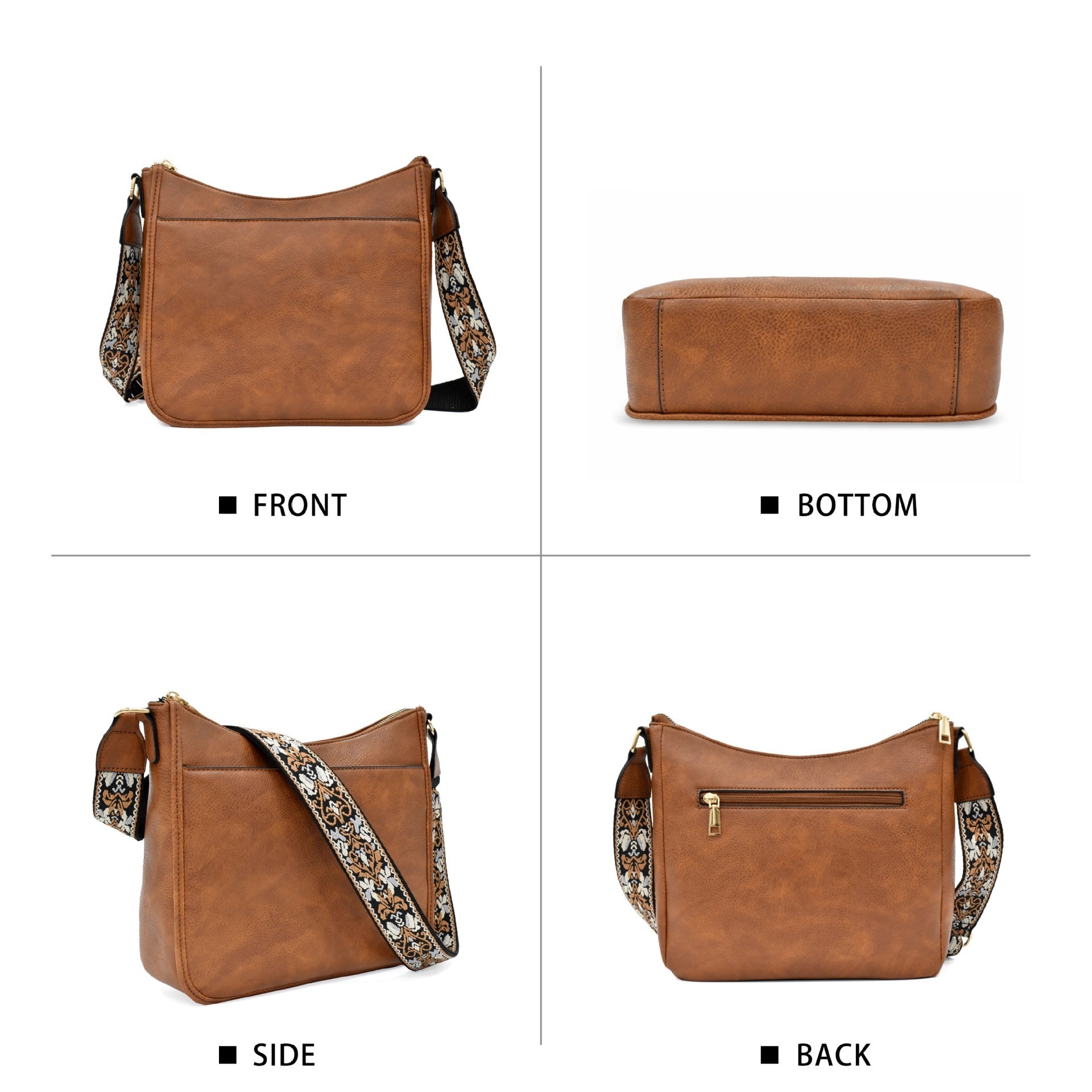 wide shoulder strap large capacity multi functional stitching shoulder bag