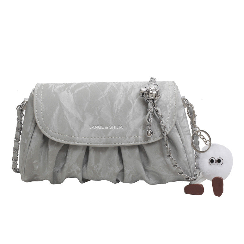 special interest design pleated cloud bag womens simple