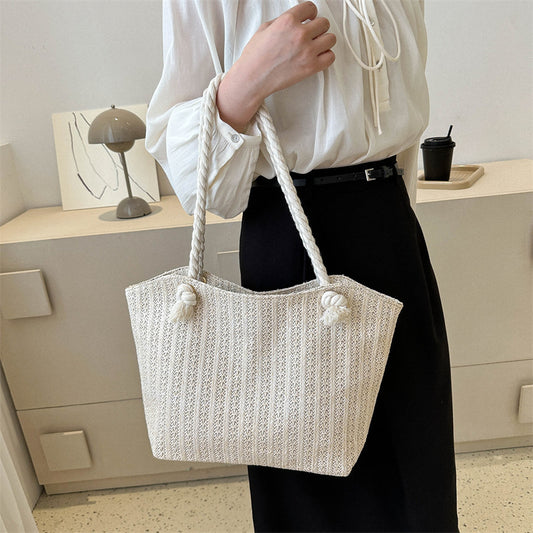 womens fashion straw large capacity shoulder tote bag