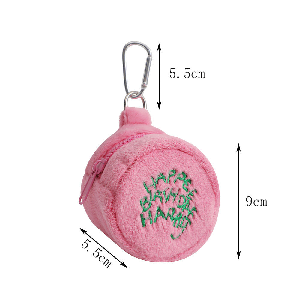 simple mini plush cosmetic bag women