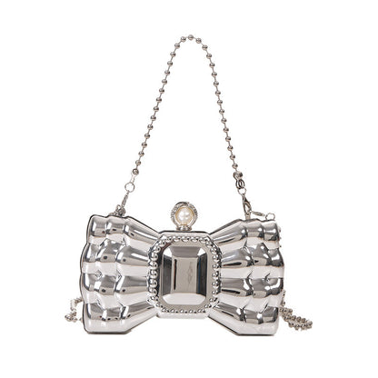 acrylic bow chain handbag for women