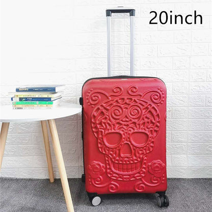 skull scratch resistant frosted trolley case