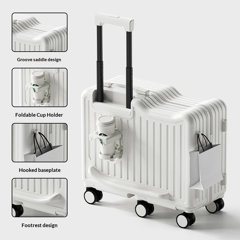 Creative Solid-color Rideable Childrens Rolling Suitcase Knot