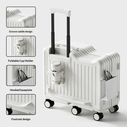 Creative Solid-color Rideable Childrens Rolling Suitcase Knot