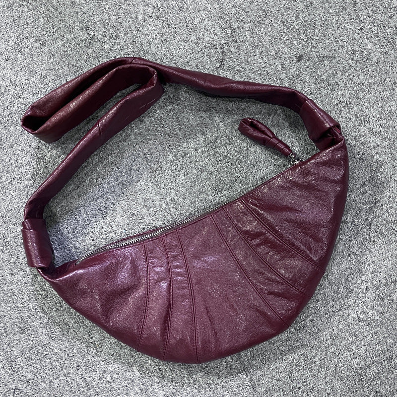 sheepskin dumpling bag fashion genuine leather niche daily shoulder crossbody