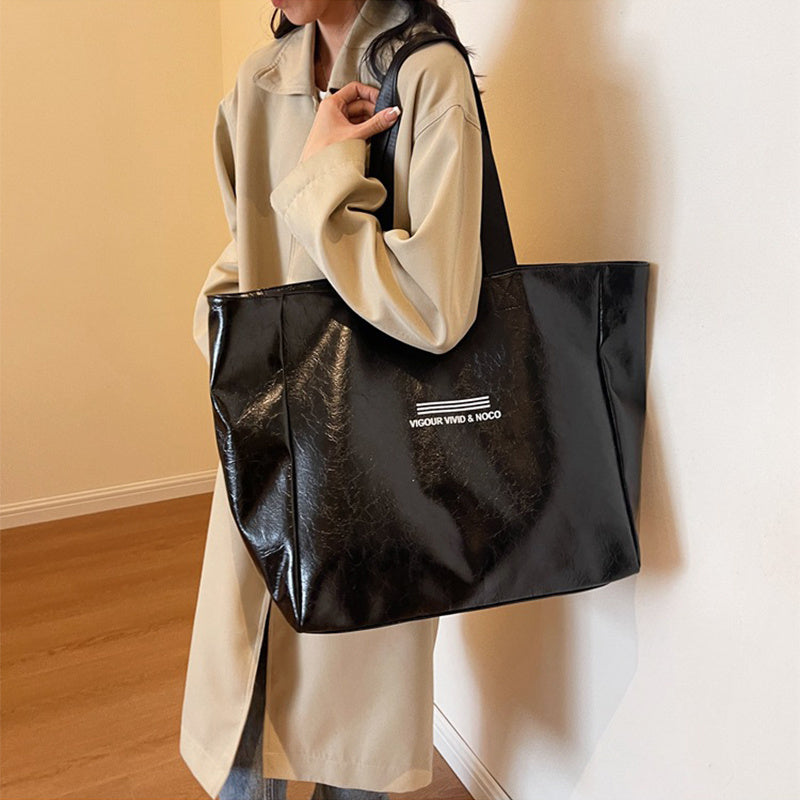 large capacity tote bag women fashion versatile solid shoulder bags waterproof designer luxury handbag trend personalized travel bag