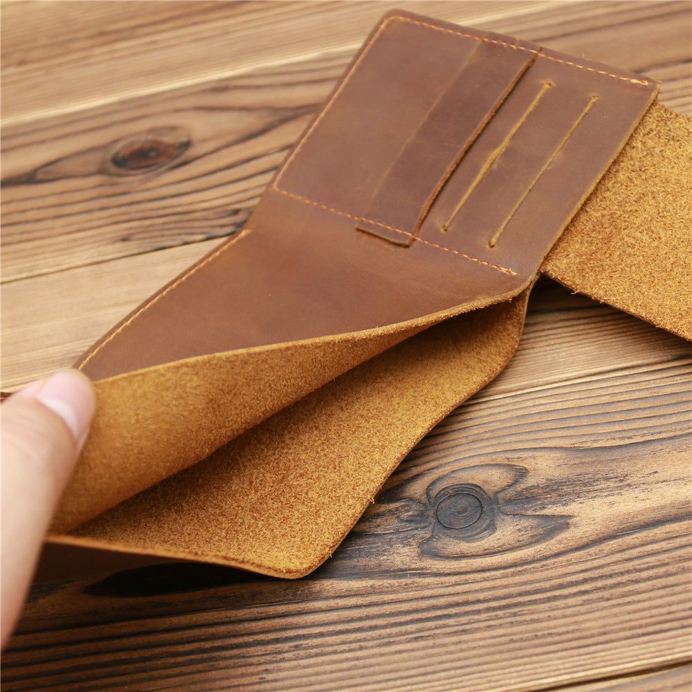 mens retro crazy horse leather wallet