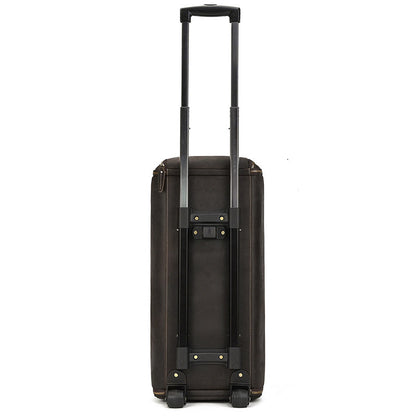 Crazy Horse Leather Trolley Bag 22-inch Leather Large Capacity