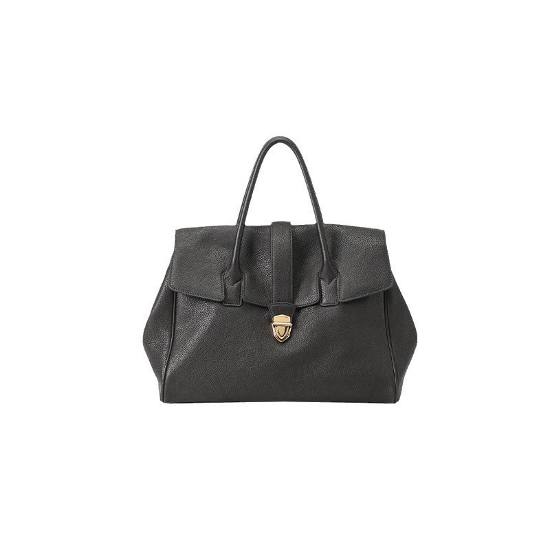 womens genuine leather retro large capacity commuter first layer vegetable tanned bag