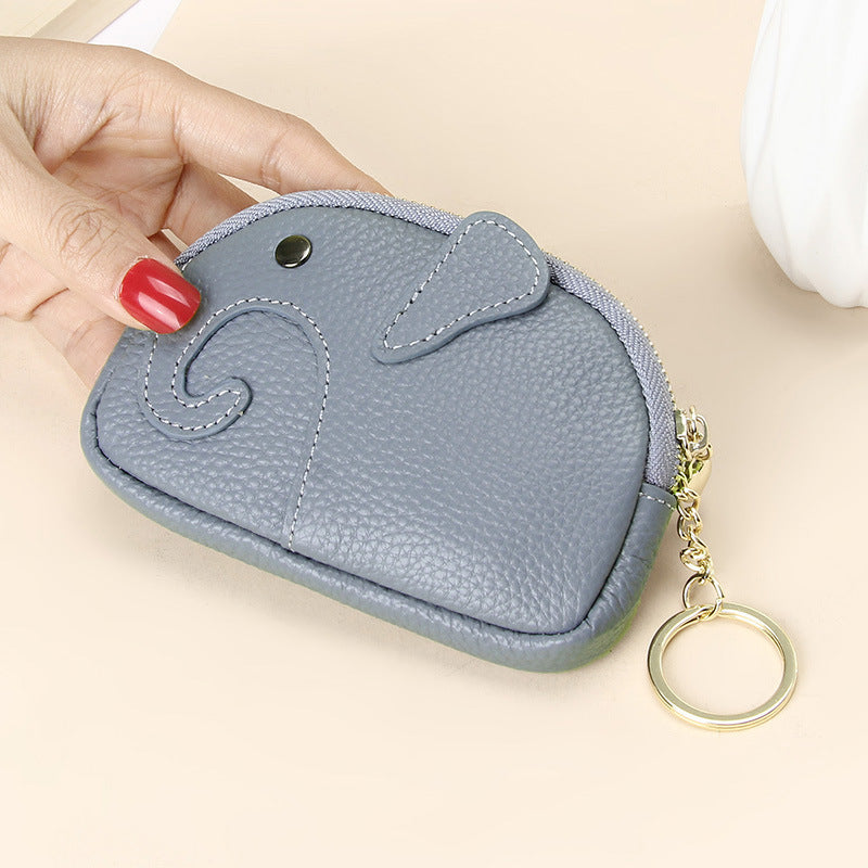 female creative keychain cartoon elephant wallet