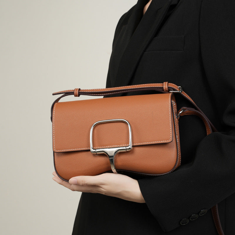 leather palm print shoulder messenger bag