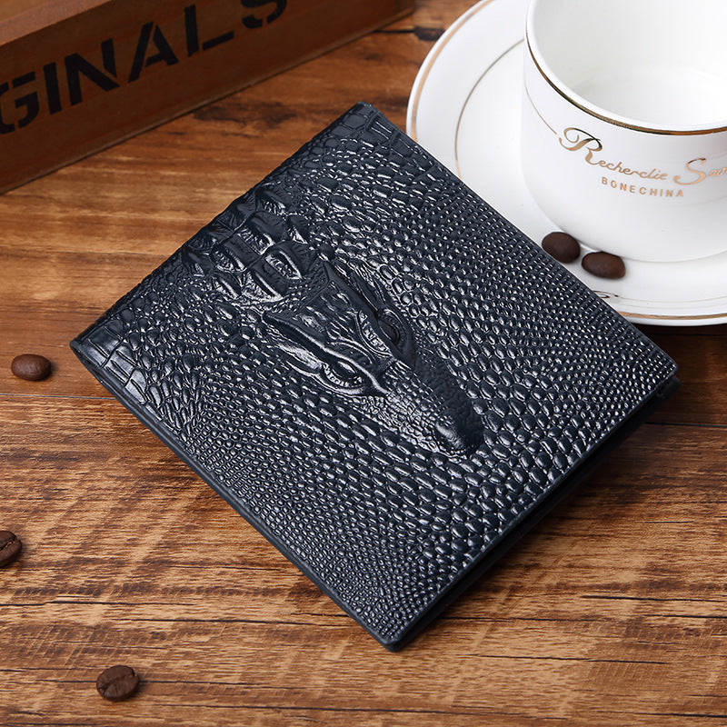 mens fashionable casual crocodile print wallet