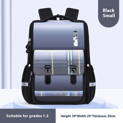Plaid Schoolbag Grade Spine Protection Student Backpack