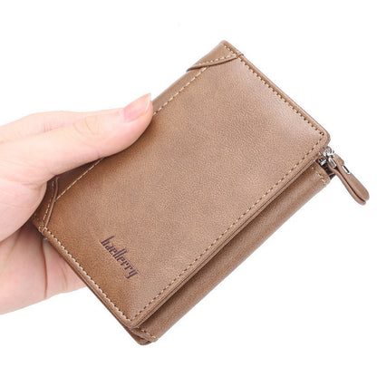 wallet mens short korean version of the vertical multi card position three fold small wallet thin buckle coin purse