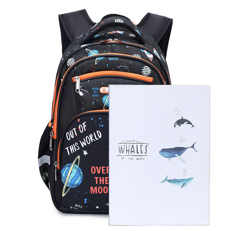 primary school boys large capacity childrens backpack space schoolbag