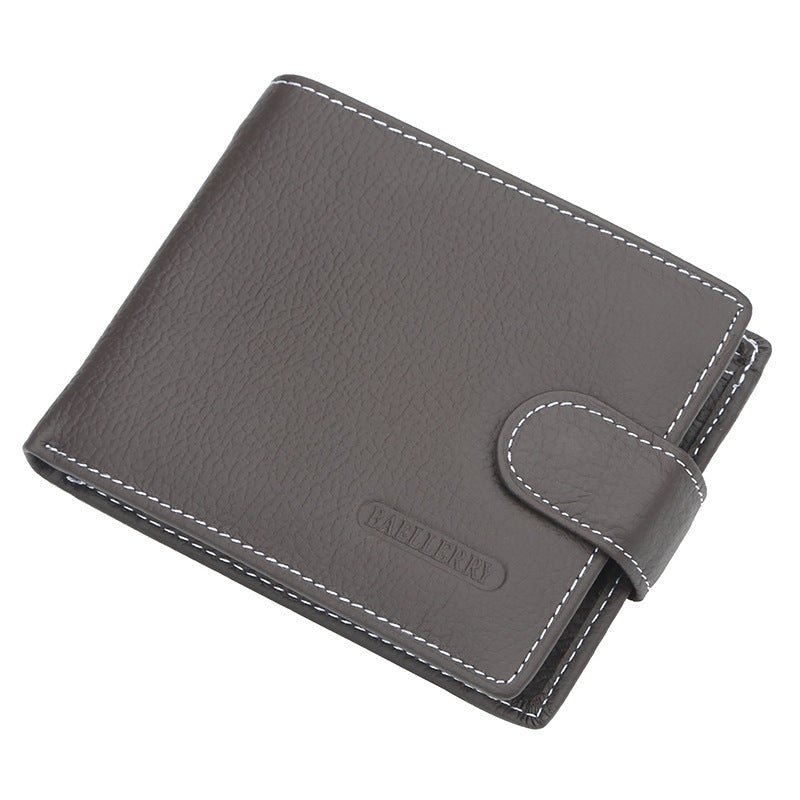 men wallet short retro buckle multifunctional