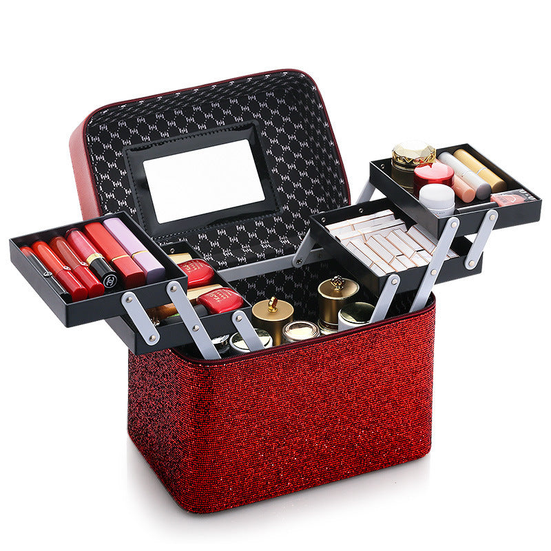 large capacity net celebrity storage box cosmetic bag