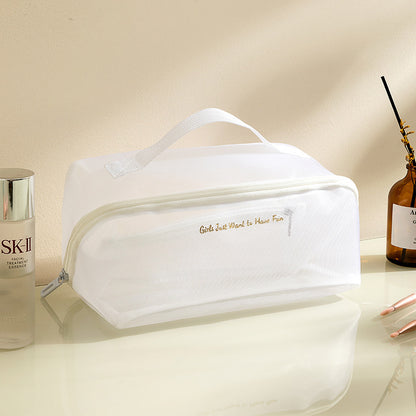Travel Transparent Portable Large Capacity Mesh Cosmetic Bag