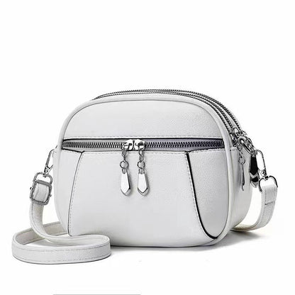 solid color small round bag fashion multi pocket large capacity shoulder crossbody bags for women handbags