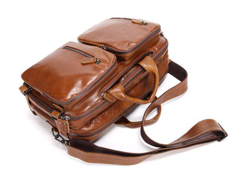 mens multi functional first layer imported leather bag