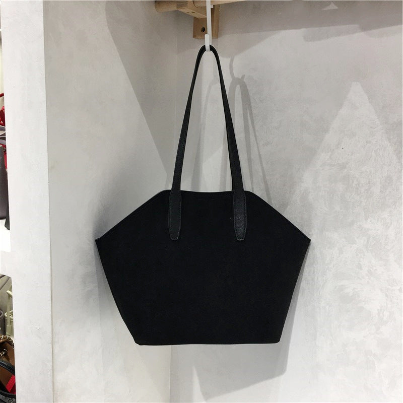 Fashionable Versatile Commuter Suede Fabric Shoulder Bag For Women