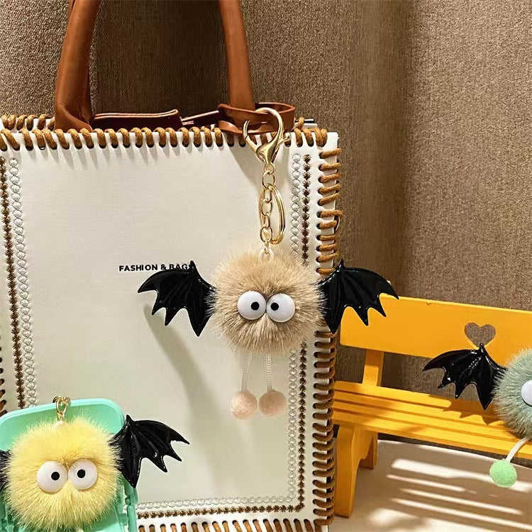 cute funny halloween artificial mink hair little devil package pendant