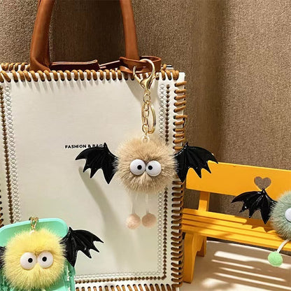 cute funny halloween artificial mink hair little devil package pendant
