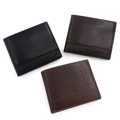 mens fashion large capacity embossed snake pattern wallet