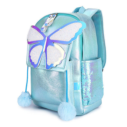 sequined butterfly cute backpack female korean style student schoolbag female