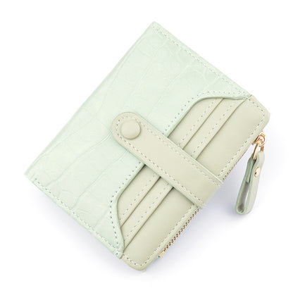 fashion zipper hasp leather wallet card holder