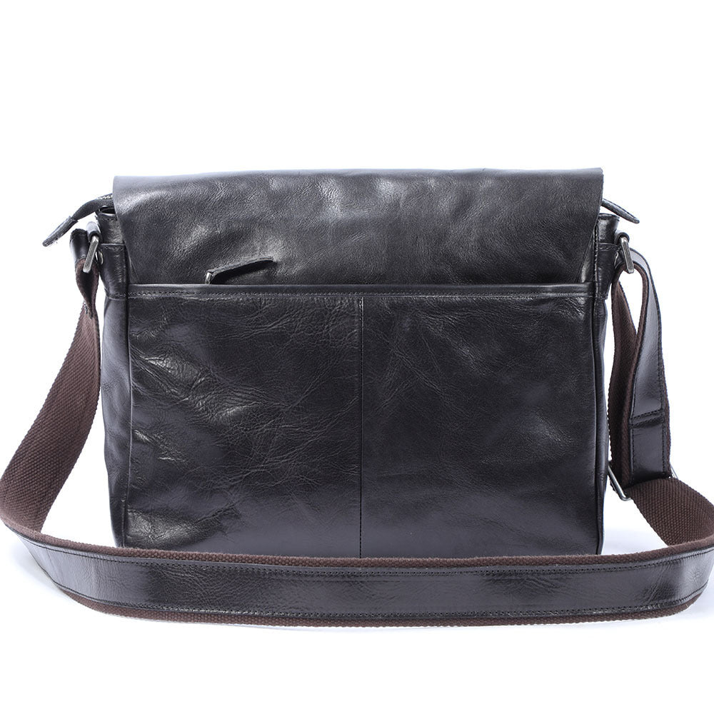 casual top layer leather briefcase