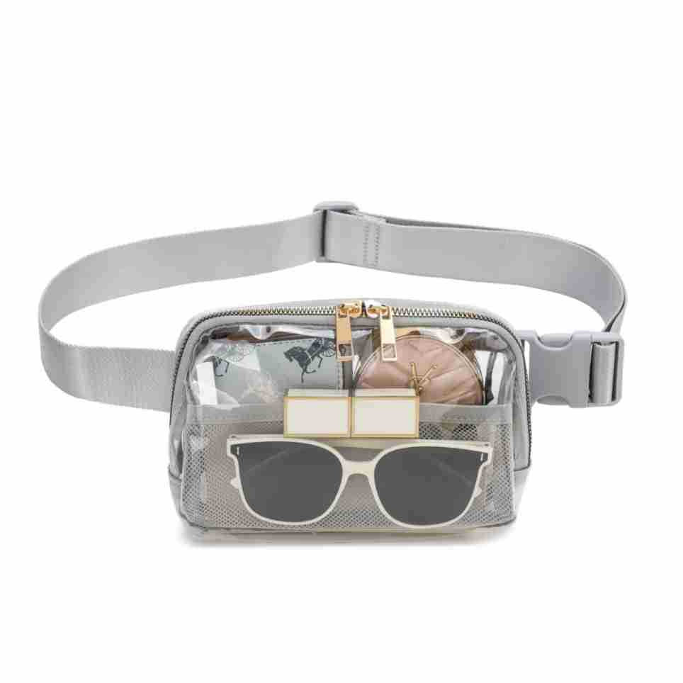 female minimalist casual transparent waist bag