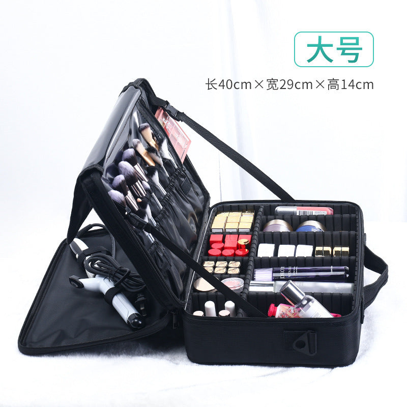 factory direct sales wholesale waterproof oxford cloth professional super large capacity cosmetic bag tattoo portable partition toolbox