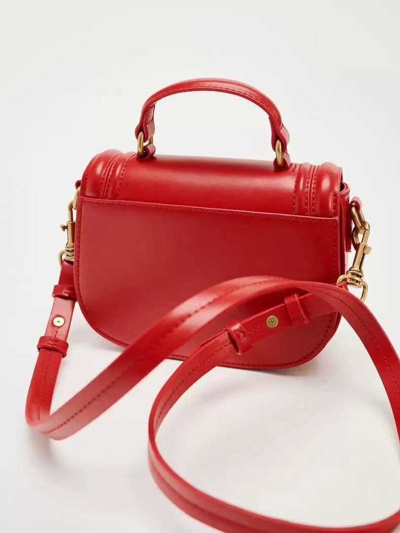 red mini flip shoulder casual portable crossbody bag