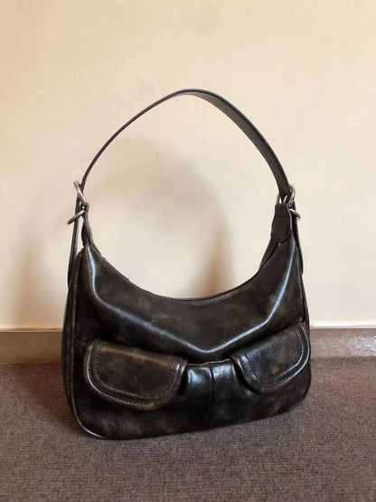 one shoulder maillard distressed underarm bag women