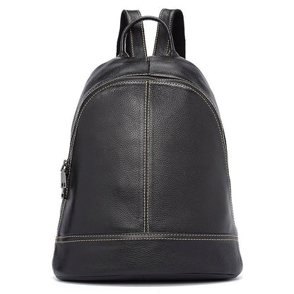 college style casual top layer leather backpack