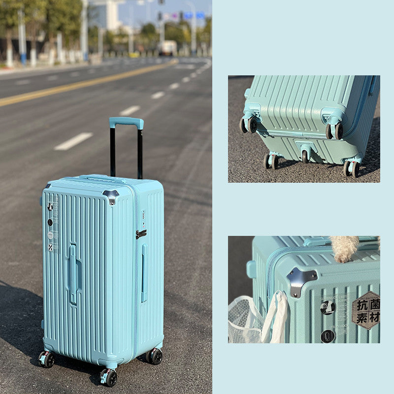 large capacity trolley case shock absorbing brake universal wheel password suitcase