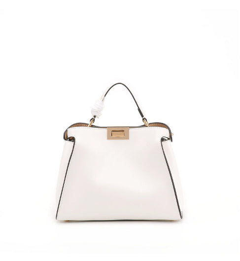 big bag white collar fashion new cat bag leather leather leather