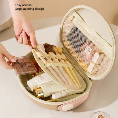 Dopamine-color Shell-shape Cosmetic Bag Multi-purpose Handbags For Women Cosmetics Portable Outing Anti-fall And Dirt-resistant Storage Bags