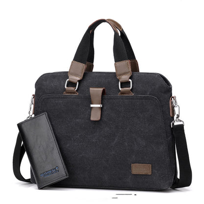 mens business casual oxford cloth handheld one shoulder canvas briefcase