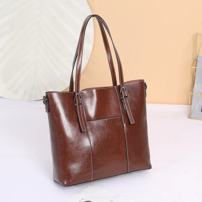 big bag genuine leather capacity cowhide messenger bag female hand held tote