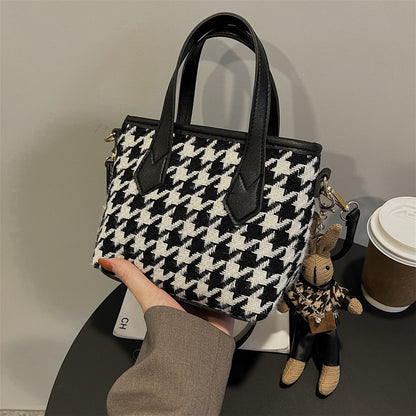 all match houndstooth shoulder portable messenger bag