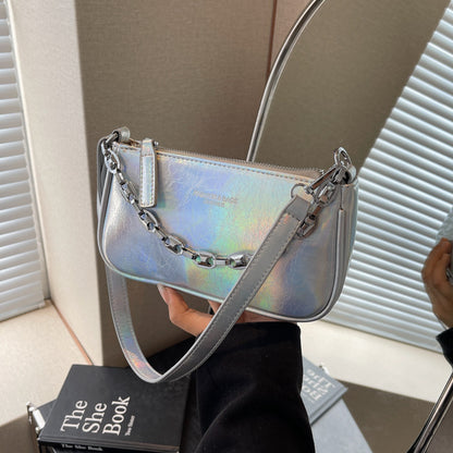 high grade pearl silver crossbody shoulder underarm bag