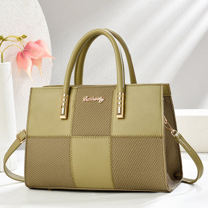 New Stylish Large-capacity Womens Tote Bag With A Bold Color-block Patchwork Design