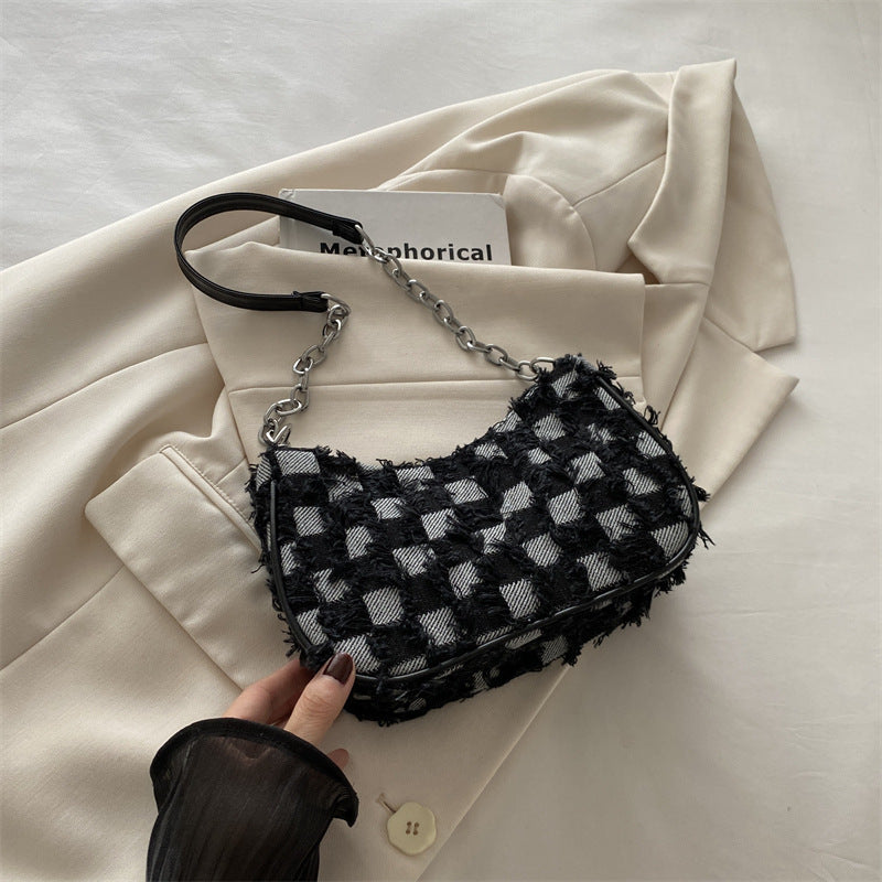 womens versatile lattice casual shoulder bag