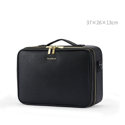 large capacity leather cosmetic bag portable makeup artist makeup storage bag