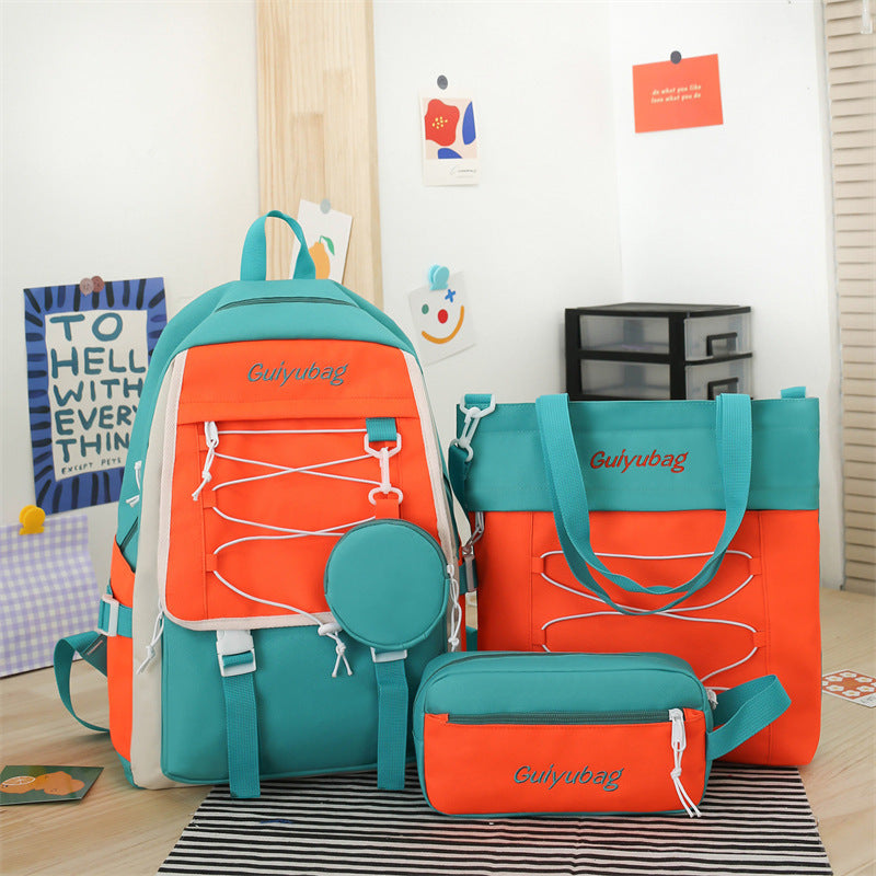 3 piece school bag student backpack