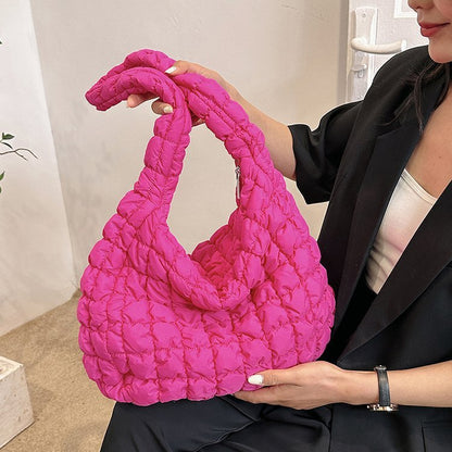 pleated cloud bag fashion shoulder portable large capacity