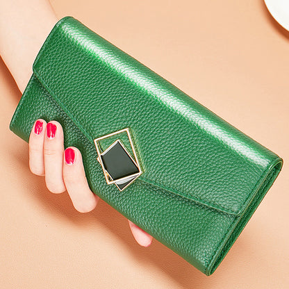 womens long fashion large capacity genuine leather wallet